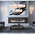 Люстра с 2-мя кольцами с текстурным природным рисунком IceFlame варинант исполнения - 6 | Loft Concept в Челябинске