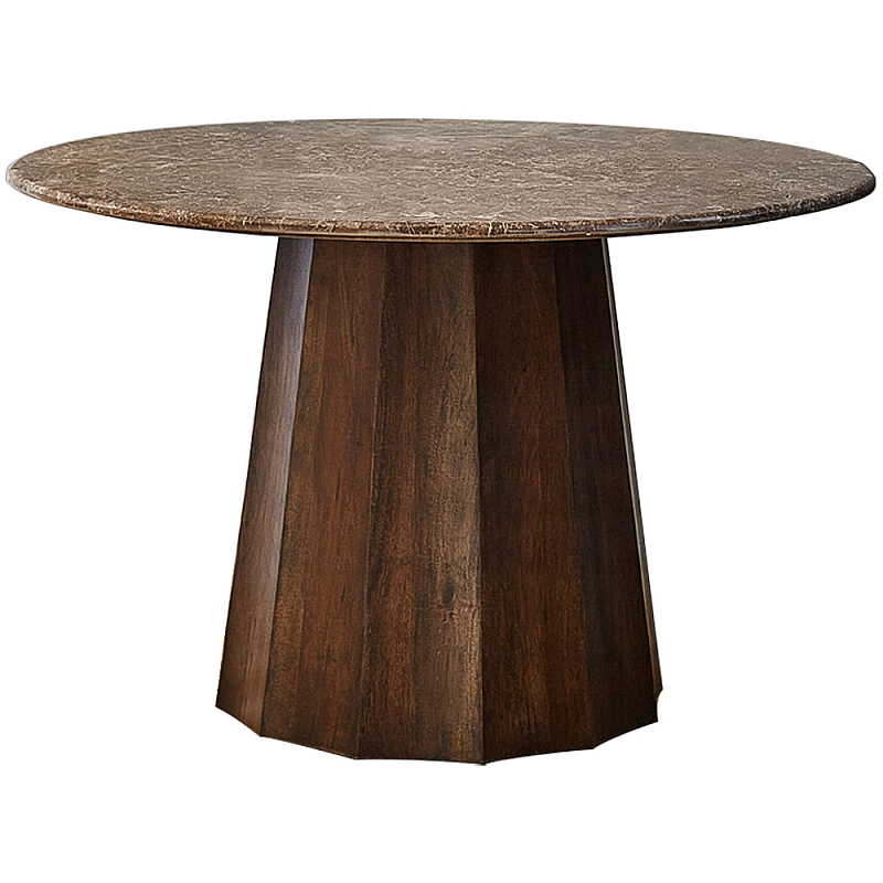 Круглый обеденный стол с мраморной столешницей Veras Marble Dining Table Коричневый Круглый обеденный стол с мраморной столешницей Veras Marble Dining Table Коричневый в Челябинске | Loft Concept
