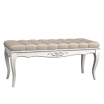 Банкетка из массива бука с бежевой обивкой из велюра White Provence варинант исполнения - 1 | Loft Concept в Челябинске